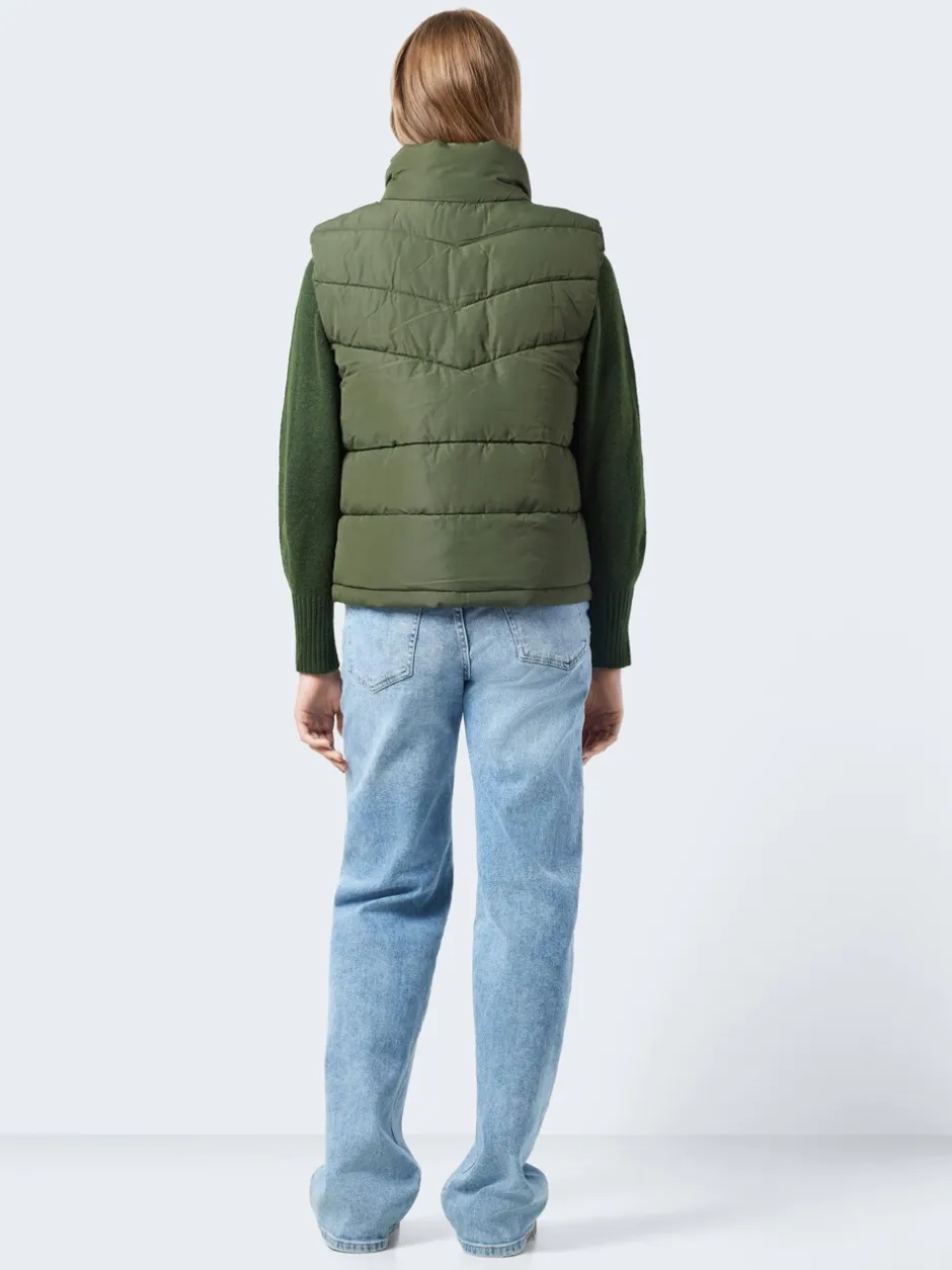 Discount Noisy May Dalcon Vest, , S Kombu Green
