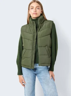 Discount Noisy May Dalcon Vest, , S Kombu Green