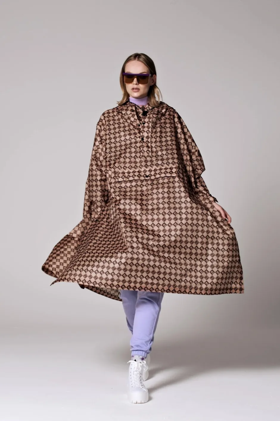 Online Rainkiss Regnponcho, Damier
