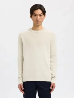 Selected Homme Dane Structure Crew Neck Striktrøje, , L* Strik
