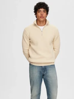 Selected Homme Dane Structure Half Zip Striktrøje, , L* Strik