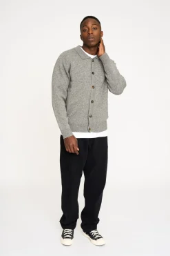 Best Resteröds Dean Knit Cardigan, , M Light Grey Melange