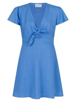 New Neo Noir Diara Linen Kjole, , 40 Dusty Blue