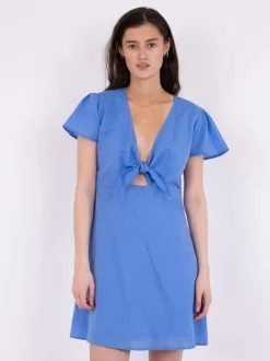 New Neo Noir Diara Linen Kjole, , 40 Dusty Blue