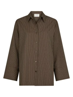 Neo Noir Dita Striped Line Skjorte, , 36 Dark Brown