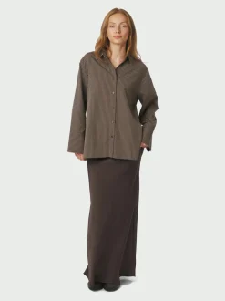 Neo Noir Dita Striped Line Skjorte, , 36 Dark Brown