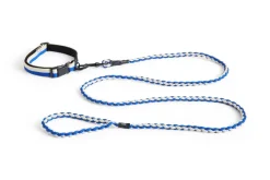 New HAY Dog Flat Hundehalsbånd, Blue/Off White