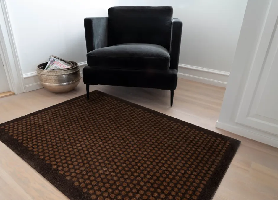 Clearance Tica Copenhagen Dot Gulvmåtte, , 90x130 cm Cognac/Mørkebrun
