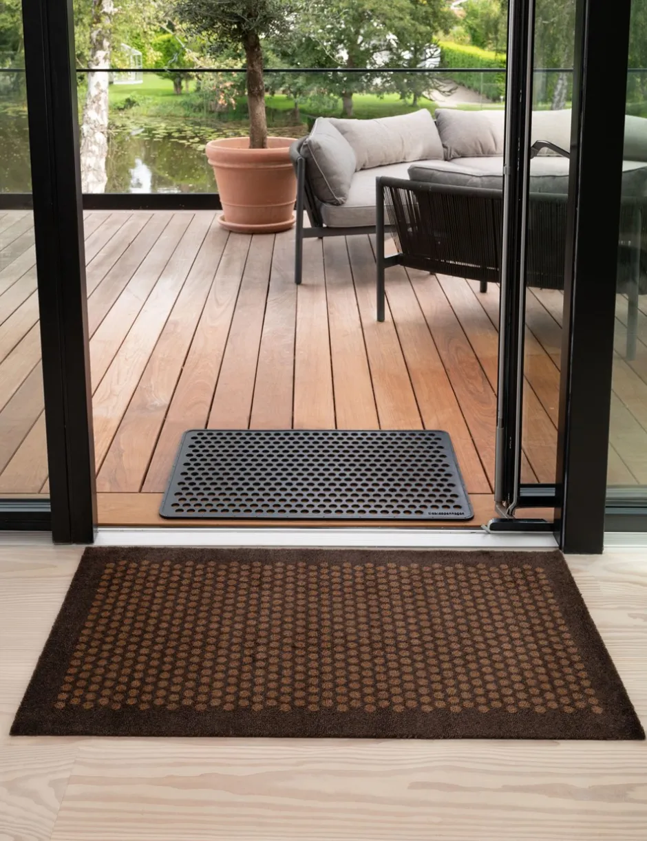 Clearance Tica Copenhagen Dot Gulvmåtte, , 90x130 cm Cognac/Mørkebrun