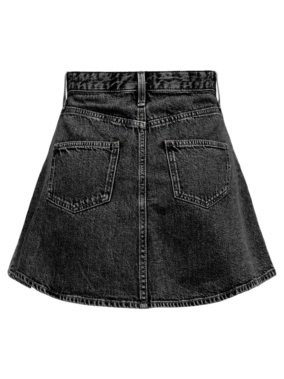 ONLY Eden A-nederdel, , XL Washed Black