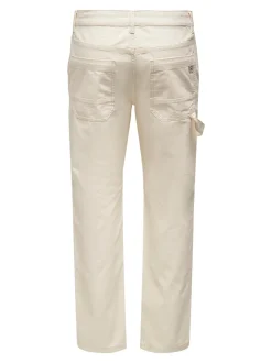 New ONLY & Sons Edge Loose Workwear Bukser, , W32/L34 Ecru