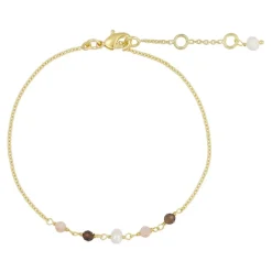 Pure By Nat Ella Armbånd, , 17 cm Gold Plated/Peach