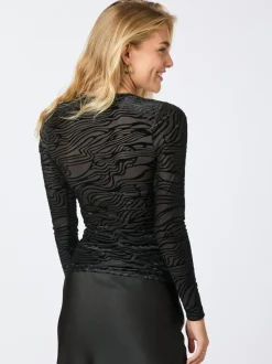 Neo Noir Ella Zebra Burnout Bluse, , 36*Dame Bluser & Skjorter