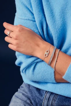 Outlet Sif Jakobs Jewellery Ellera Grande Armbånd, , 16 cm Sølv/Hvid