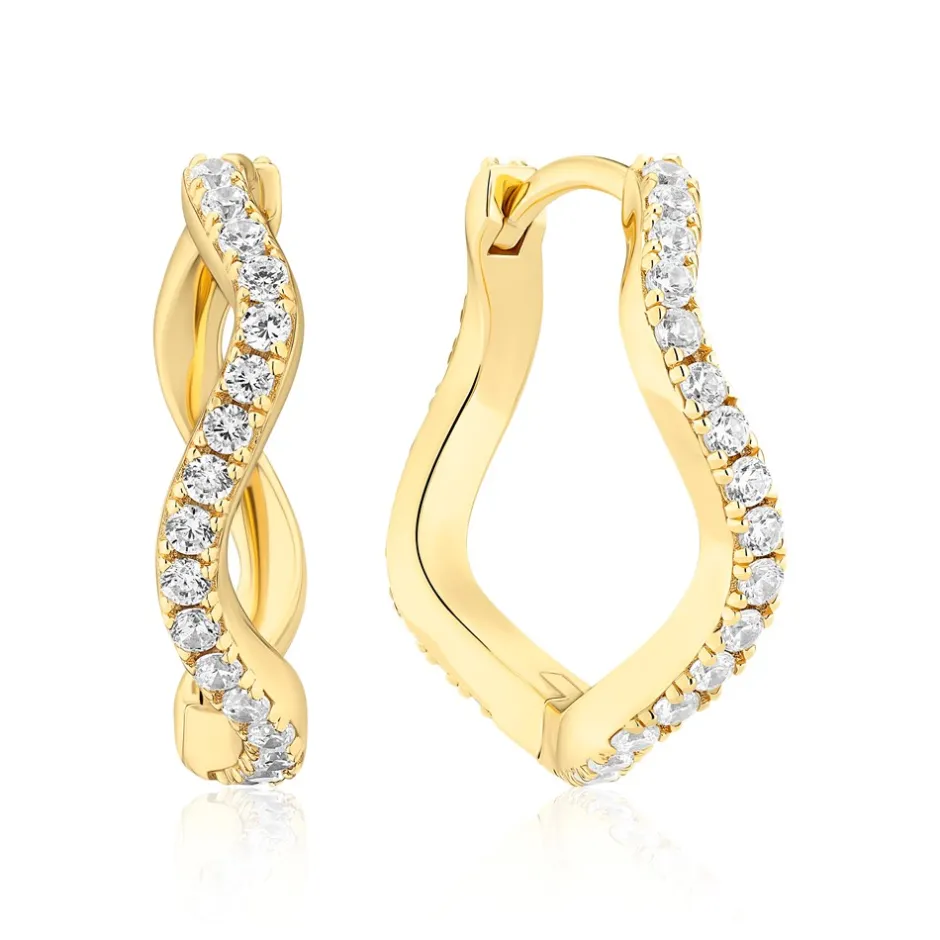 Clearance Sif Jakobs Jewellery Ellera Waves Grande Øreringe, Gold Plated
