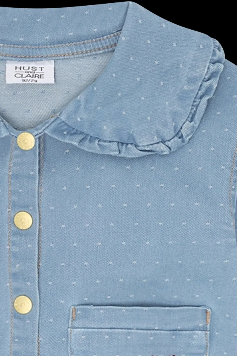 Hust & Claire Ely Dotty Denimjakke, , 116 cm*Børn Overtøj