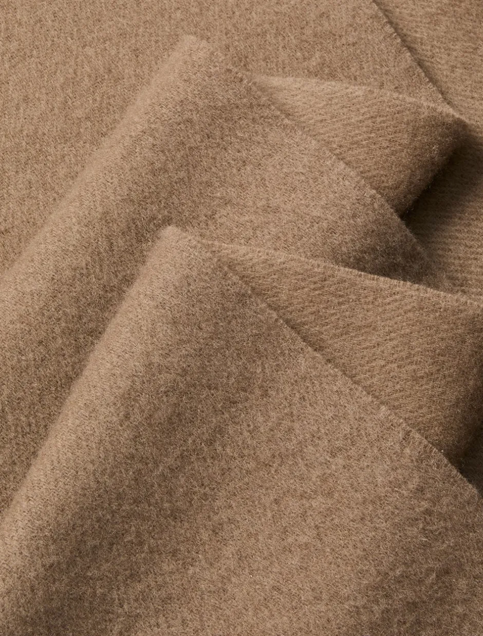 Hot Calvin Klein Emblem Brushed Wool Tørklæde, Walnut