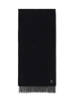 Discount Calvin Klein Emblem 2-Tone Fringe Halstørklæde, Black/Storm Front