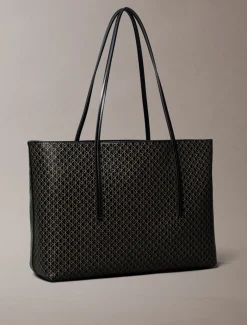 Online Calvin Klein Emblem Tote W/ Pouch, , Onesize Black AOP