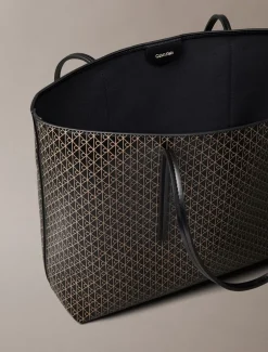 Online Calvin Klein Emblem Tote W/ Pouch, , Onesize Black AOP