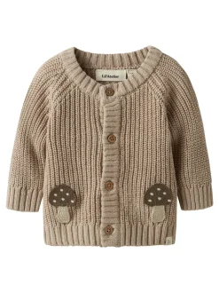 Clearance Lil' Atelier Emlen Baby Cardigan, , 74 cm Oxford Tan