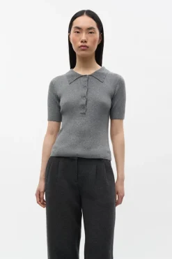 Best Envii Enicy Strikbluse, , S Asphalt Silver