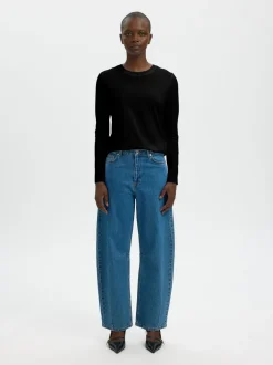 Online Selected Women Essential Langærmet T-shirt, , M Black