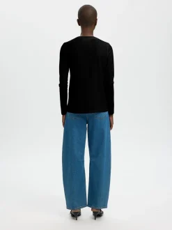 Online Selected Women Essential Langærmet T-shirt, , M Black