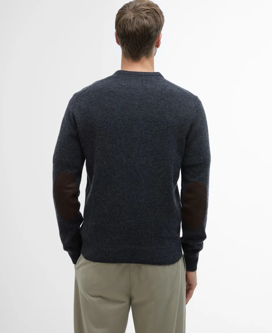 Sale Barbour Essential Patch Crew Striktrøje, , L Charcoal