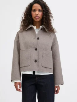 New JJXX Eve Wool Blend Jakke, , M Greige