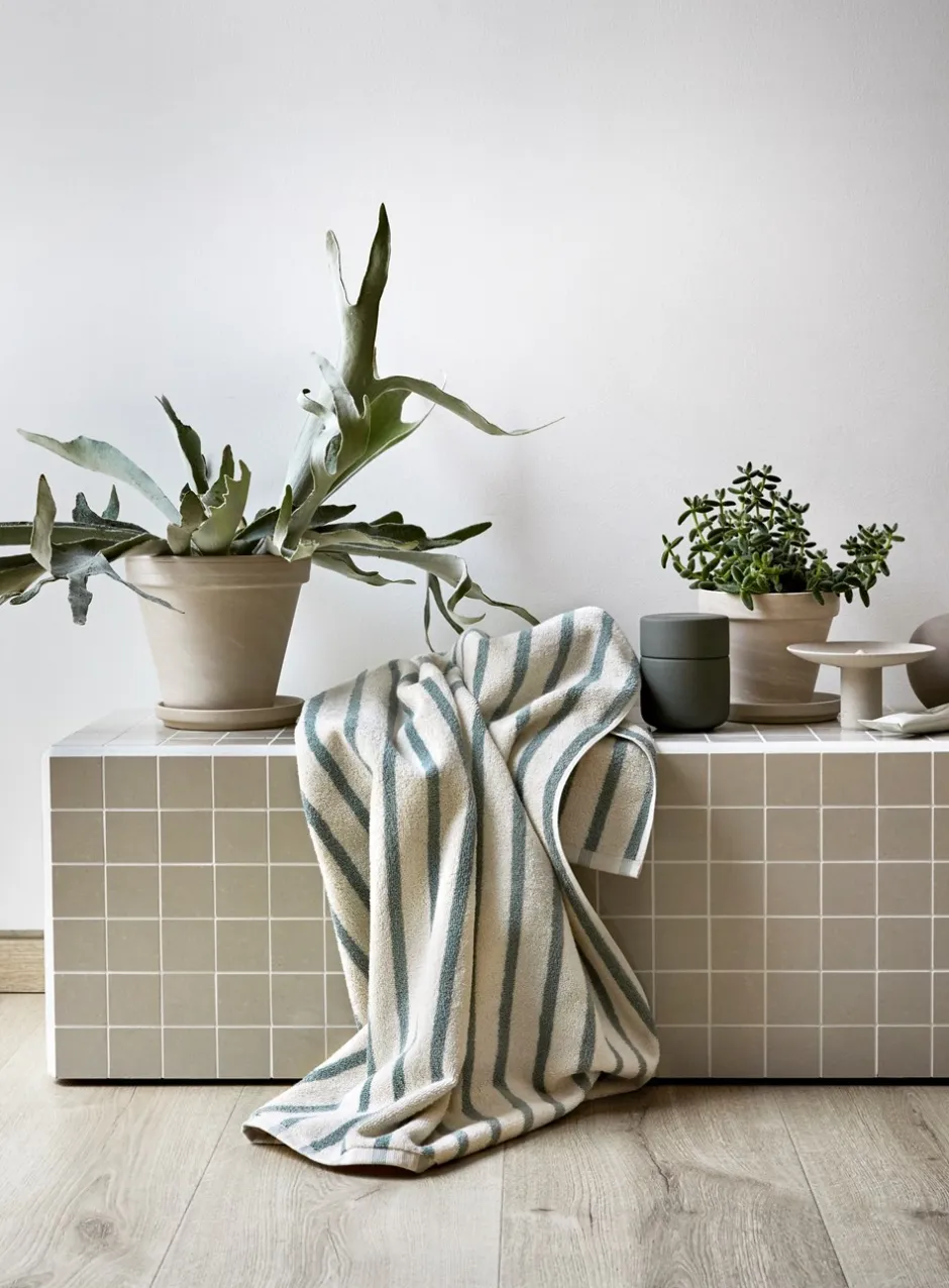Hot Høie Everyday Stripe Håndklæde, , 70x140 cm Aqua
