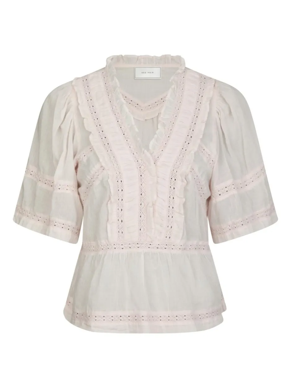 Clearance Neo Noir Evienne S Voile Top, , 36 Light Pink