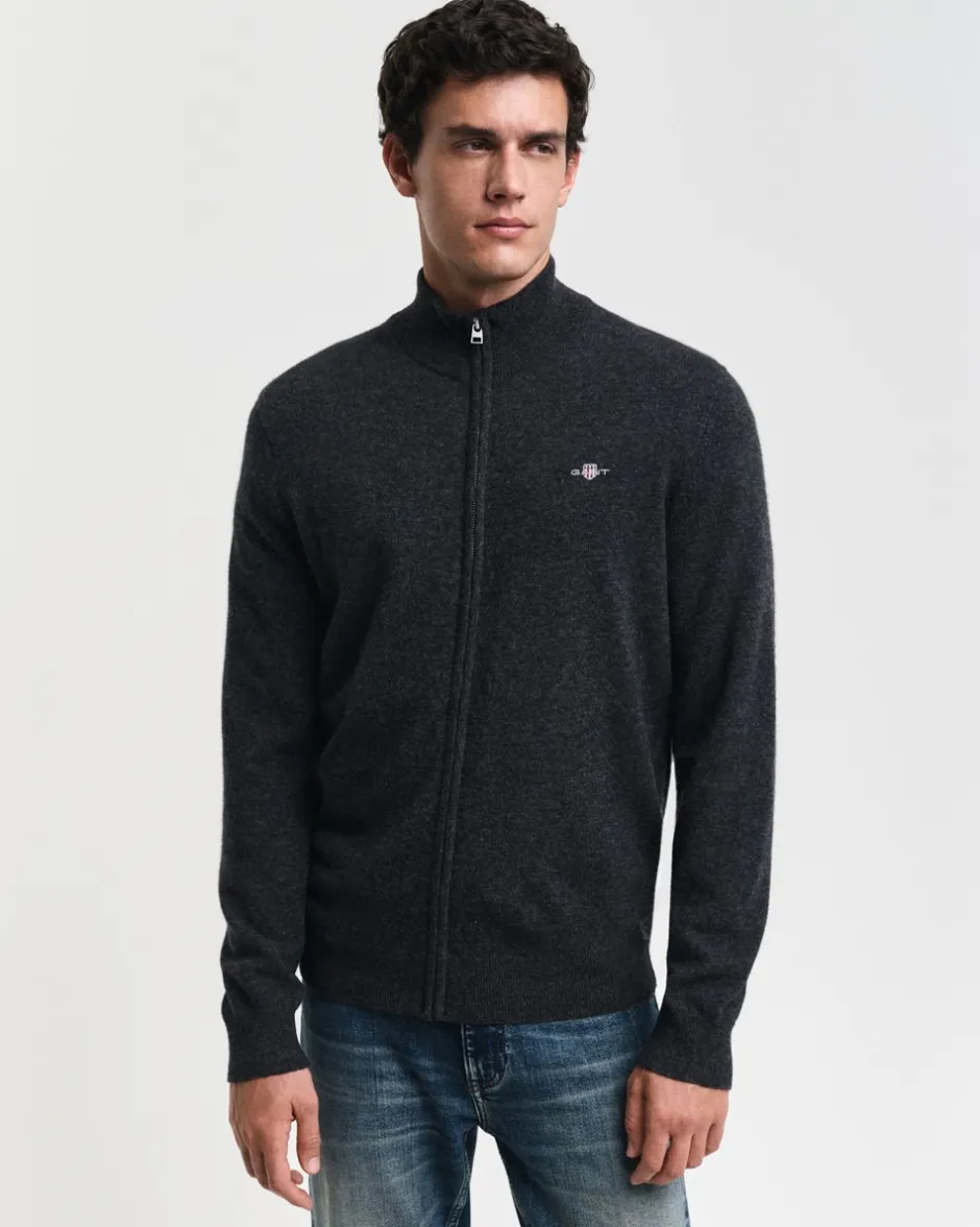 GANT Extrafine Lambswool Zip Cardigan, , XXL* Cardigans