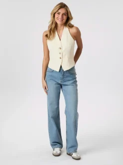 Best Neo Noir Ezza Structure Halterneck Vest, , 40 Off White