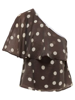 Outlet JDY Fay One-shoulder Top, , S Chocolate Torte