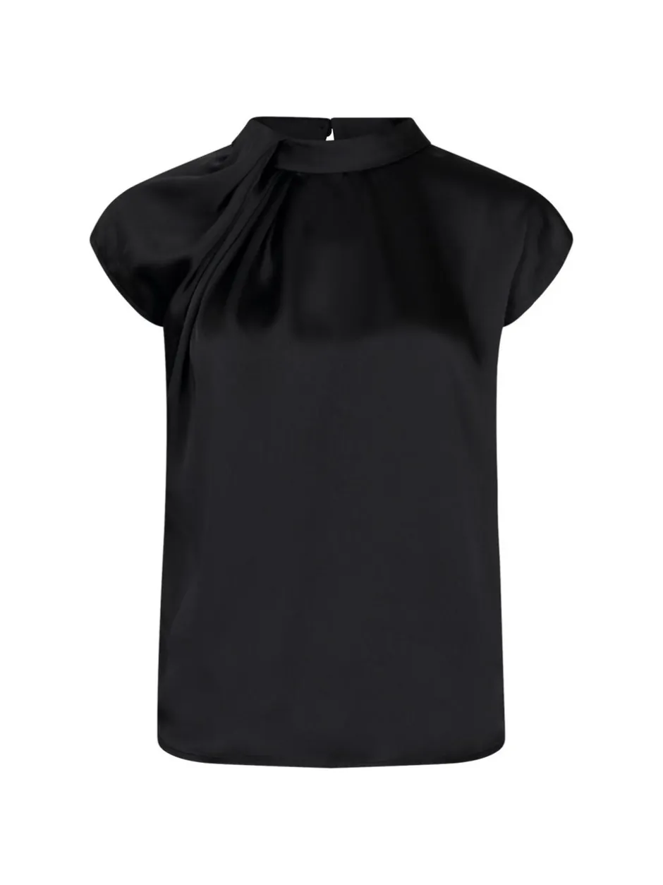 Neo Noir Fleur Drapy Satin Bluse, , 38*Dame Bluser & Skjorter