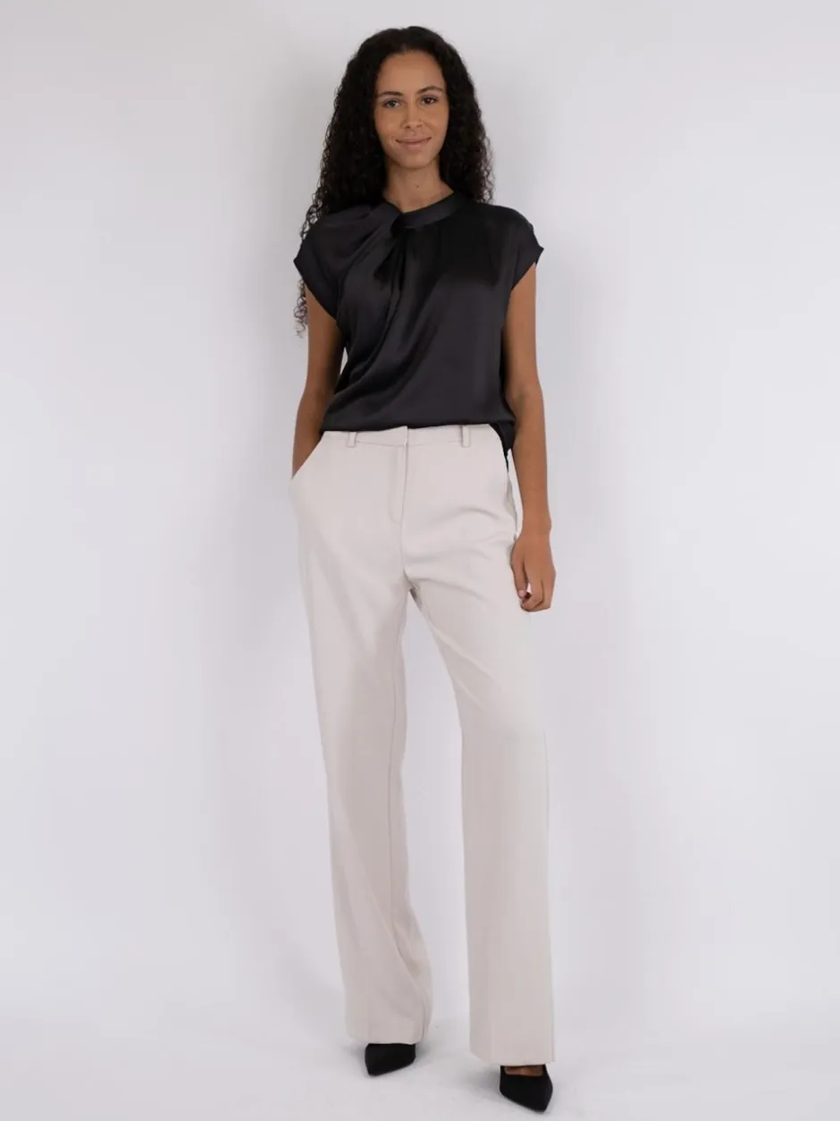 Neo Noir Fleur Drapy Satin Bluse, , 38*Dame Bluser & Skjorter
