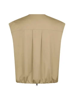 Hot Neo Noir Flo Balloon Twill Vest, , 40 Taupe