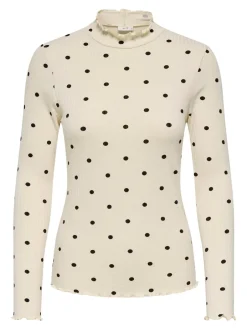 Clearance JDY Fransiska Life Langærmet Højhalset Bluse, , L Whitecap Gray Chocolate