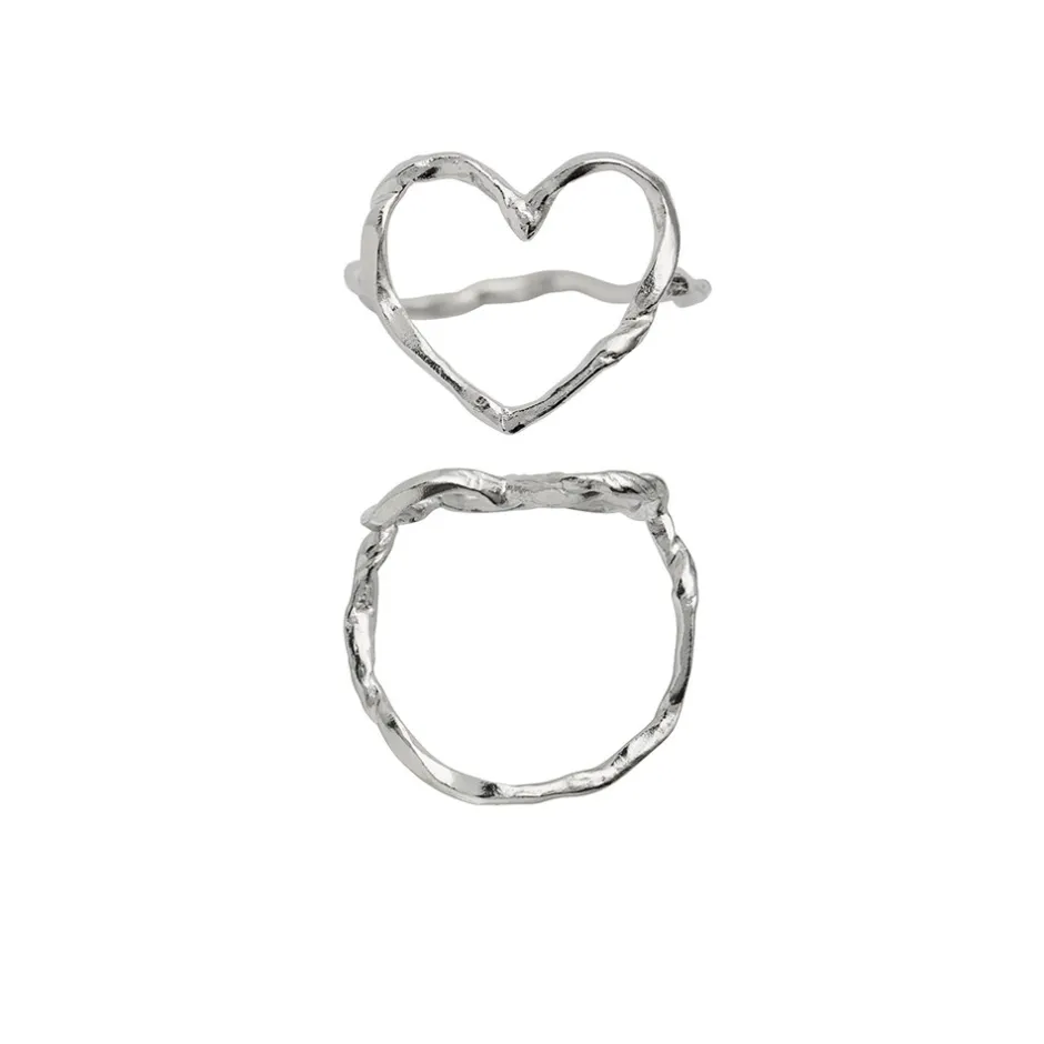 Sale Stine A Funky Heart Ring, , 58 Silver