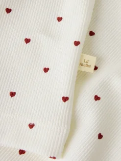 Clearance Lil' Atelier Gago Langærmet T-shirt, , 122-128 cm Coconut Milk Heart