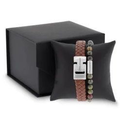 Steel & Barnett Gift Set Duo Armbånd, , L Cognac