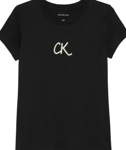 Calvin Klein Glitter Slim T-shirt, , 152 cm*Børn T-Shirts & Toppe