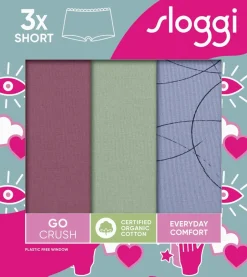 Sale Sloggi GO Crush 3-pak Shorts, , M Multiple Colours 8
