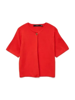 Outlet Vero Moda Gold Kortærmet Cardigan, , M Fiery Red