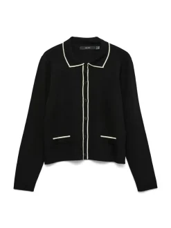 Hot Vero Moda Gold Poloneck Cardigan, , S Black