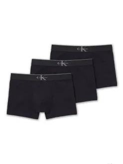 Calvin Klein Graphic Monogram Cotton Stretch 3-pak Trunks, , XL Black