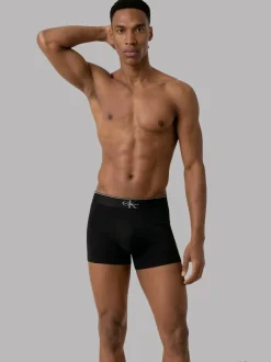 Calvin Klein Graphic Monogram Cotton Stretch 3-pak Trunks, , XL Black