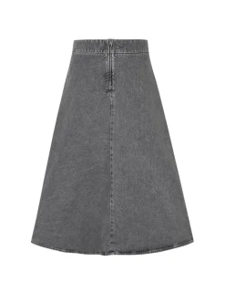 Clearance Mads Nørgaard Grey Denim Stelly C Lang Nederdel, , 34 Grå