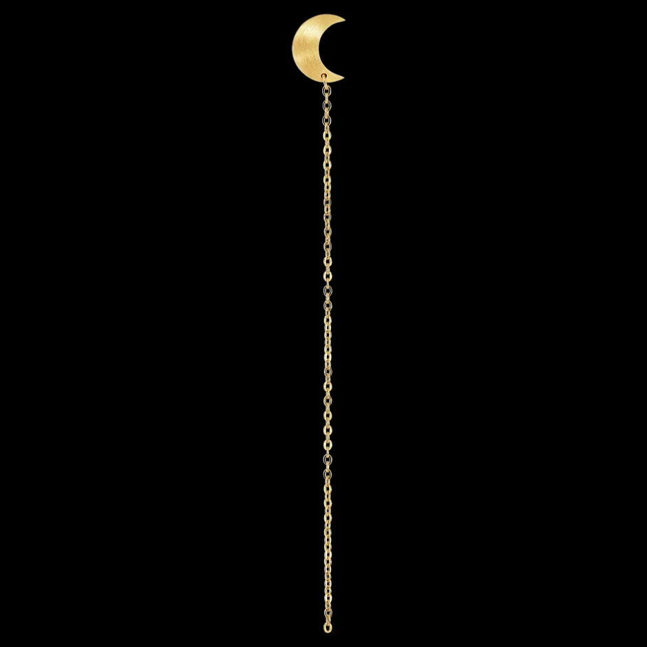 Hot Jane Kønig Half Moon Chain Ørering, Gold Plated-Right